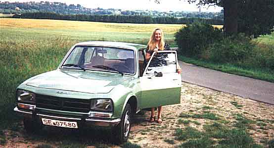 Karen with my 1977 Peugeot 504 L